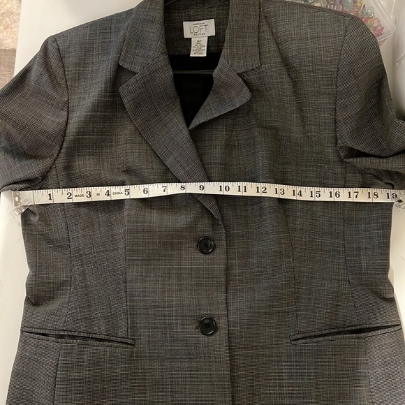 Ann Taylor Loft Petites Blazer/Jacket Brown and Gray size 14 Petite - Picture 10 of 11